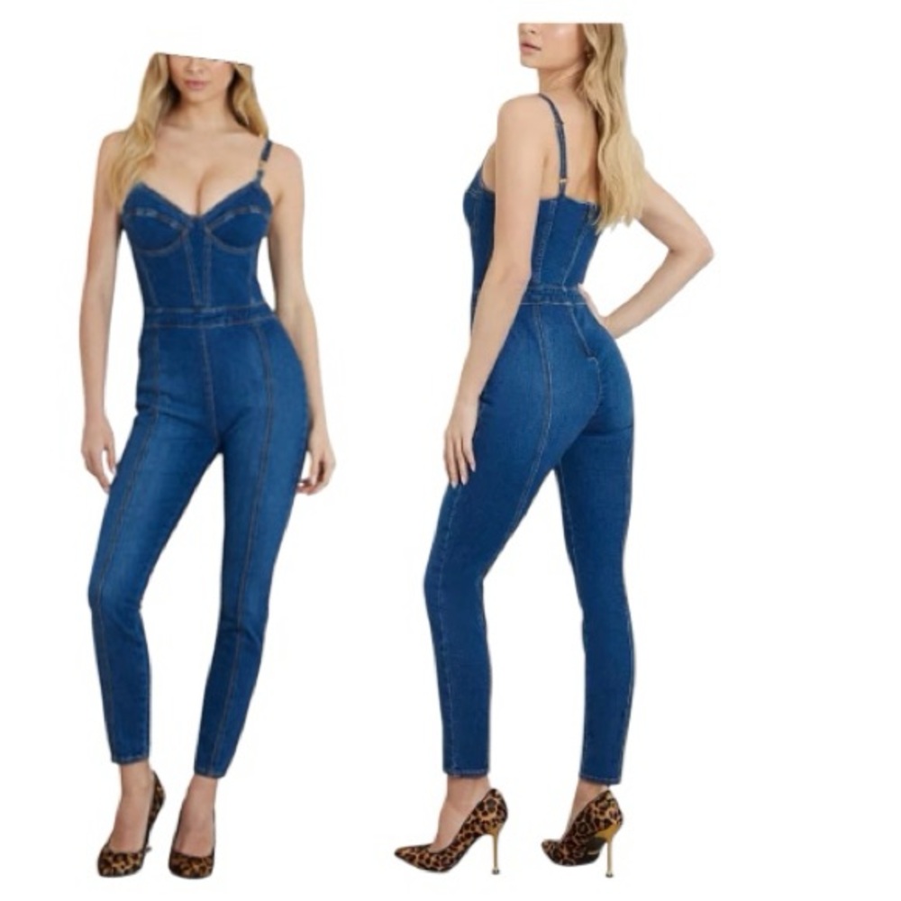 GUESS Women's Blue Denim Overalls Size S